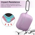 thumbnail image 4 of Airpods Pro Case - Shockproof Silicone Airpods Pro Case Protective Cover [Front Led Visible] With Carabiner Compatible With Apple Airpods Pro 2019, Lavender, 4 of 7