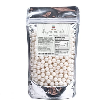 Sugar Pearls - Pearlized White 8 mm - 4 oz