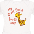 thumbnail image 4 of Inktastic My Great Uncle Loves Me- Cute Giraffe Boys or Girls Long Sleeve Baby Bodysuit, 4 of 5