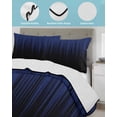 thumbnail image 4 of Navy Blue Black Ombre King Size Down Alternative Comforter, Lightweight Comforter Quilt Bedding Set with Pillow Shams Modern Abstract Striped Gradient All Seasons Bed Comforter Duvet Insert 96"x106", 4 of 7