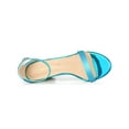 thumbnail image 4 of BLISSFUL STEP Women's Open Toe Ankle Strap Buckle Block Heels Glitter Sandals Blue 9, 4 of 7