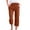 5# Brown, variant on Petite Capris for Women with Pockets 2026 Summer Drawstring Elastic High Waist Casual Capris Straight Wide Leg Cotton Linen Pants Khaki L