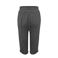 thumbnail image 4 of WERYOUNG High Waist Casual Knee Length Pants For Womens Elastic Waistband Loose Fit Summer Trousers With Pockets Comfortable Bottoms XL, 4 of 5