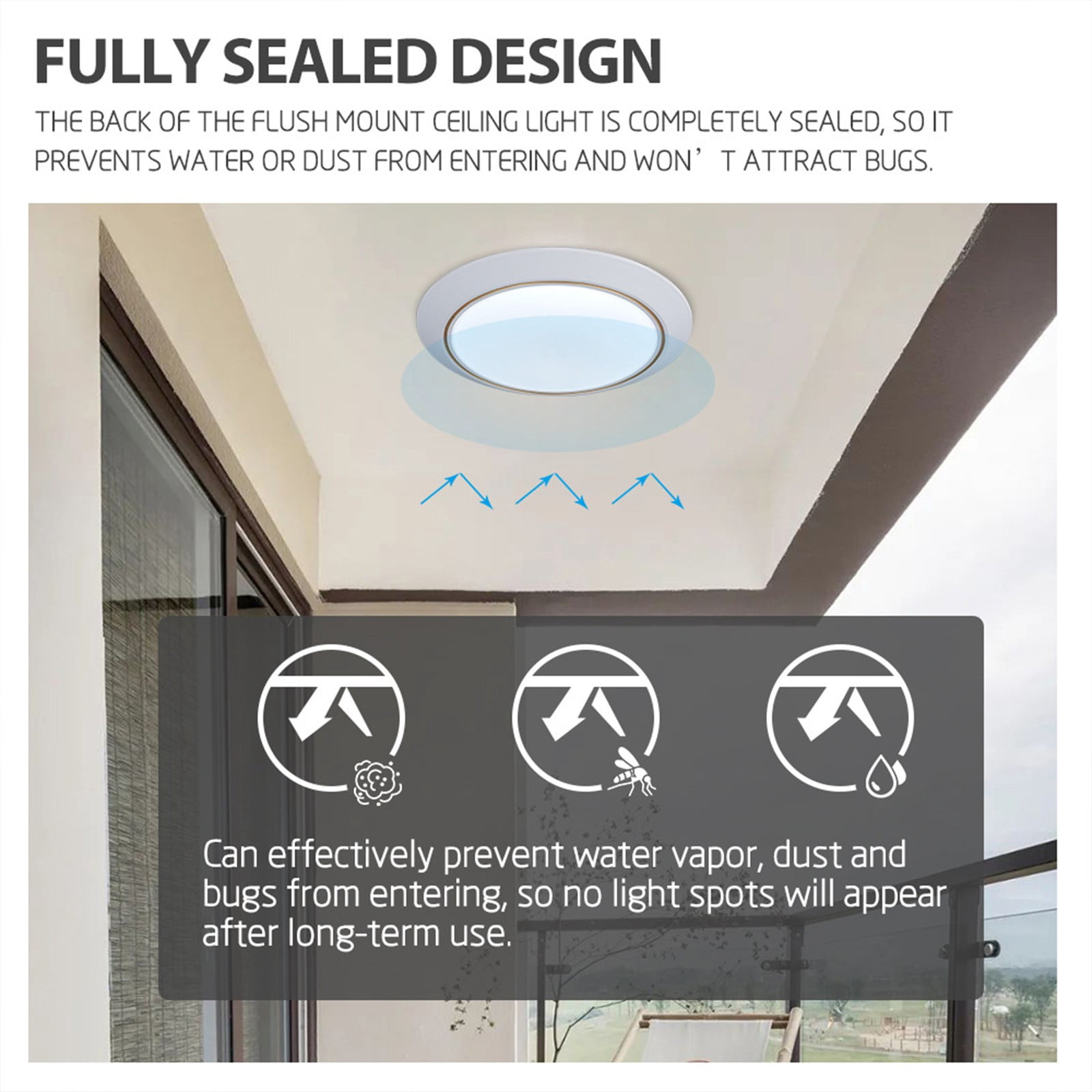 LEHOZIHEQ Round Ceiling Light, Motion Sensor Round Ceiling Light, Energy Saving Lighting, Ideal For Courtyard, Corridor, Balcony And Home Indoor Use