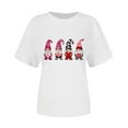 thumbnail image 6 of Guzom White Festive Gnome LOVE Graphic Tee for Women, Crewneck Short Sleeve Stretch Polyester Spandex Casual Valentine's Day T-Shirt S-XXXL Plus Size,Size 3XL, 6 of 7