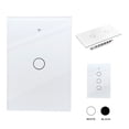thumbnail image 1 of Interruptor inteligente wifi Sin Neutro con capacitor (1 via) apagadores inteligentes de pared c/ panel táctil, control remoto x App, compatible con Alexa, Google home y Smart life (2.4WiFi) Happy Life Interruptor Inteligente Wifi 1 switch Blanco, 1 of 10