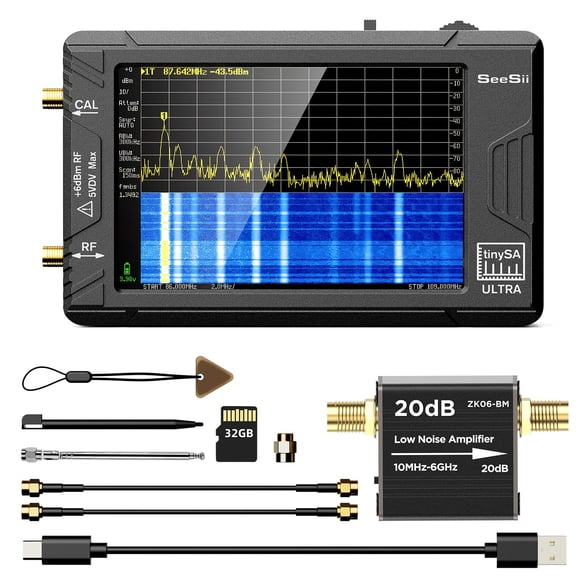 Analizador de espectro Seesii TiNYSA Ultra de 100 kHz-5,3 GHz con amplificador
