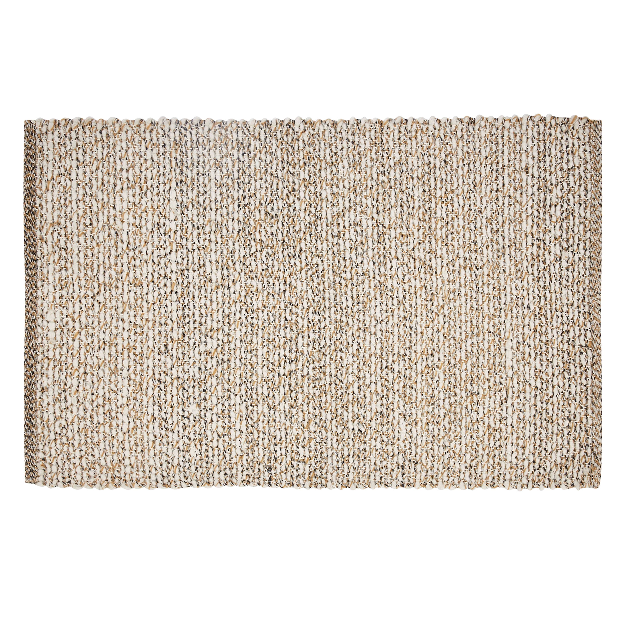 (2 pack) Beautiful Woven Boucle Scatter Rug by Drew Barrymore, 27" x 45", Ivory/Brown