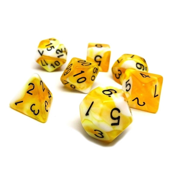 Butterscotch Swirl Dice Collection - 7 Piece Set