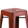 thumbnail image 3 of 30'' High Backless Distressed Black Metal Indoor-Outdoor Barstool, 3 of 7