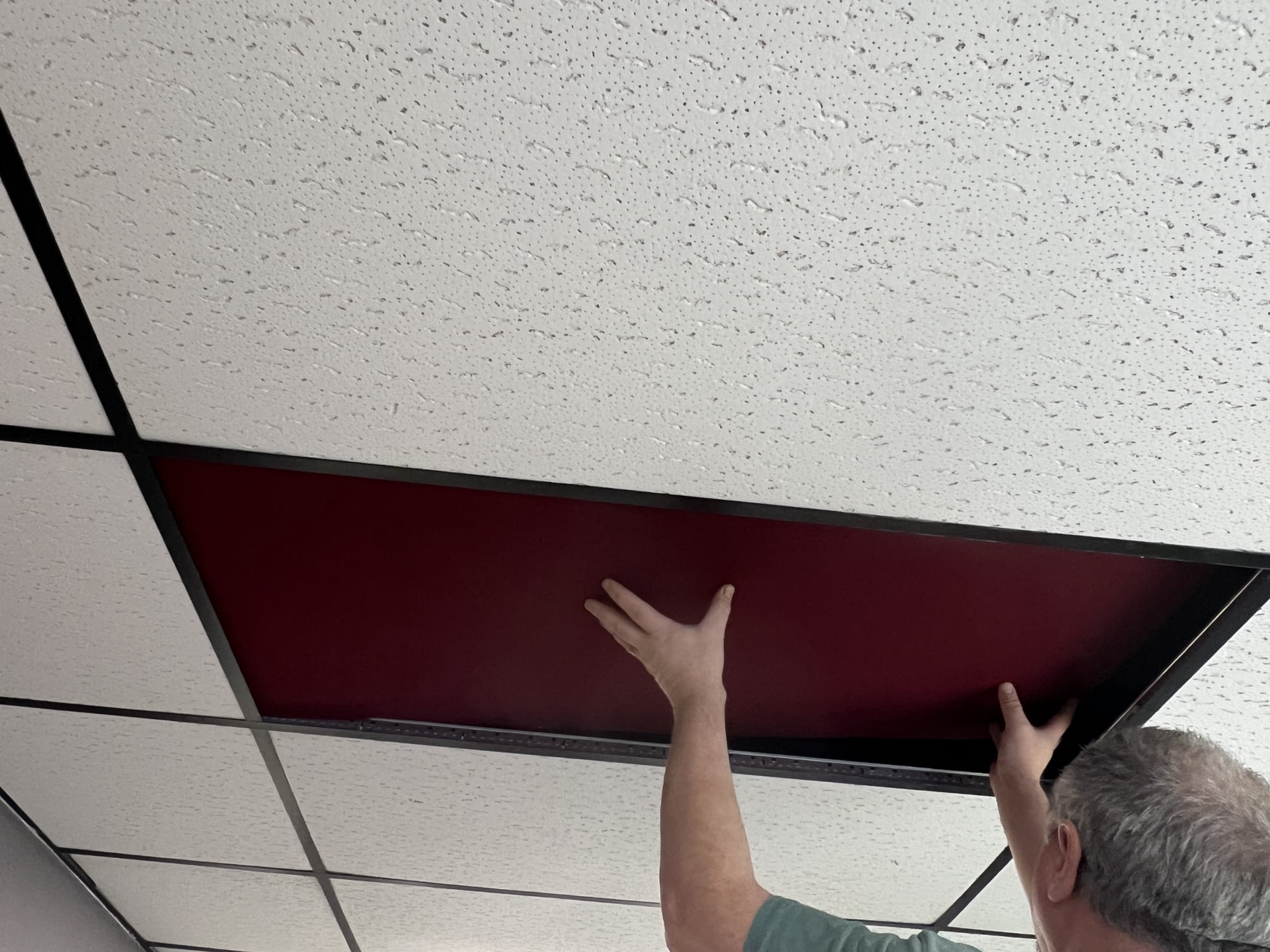 ATS Acoustics Ceiling Acoustic Tile 24"x24"x2" Sound Absorbing Drop Grid Panel For T-Bar Drop Ceiling Noise Reduction (Claret)