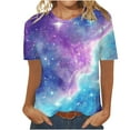 thumbnail image 5 of Kayannuo T Shirts for Women Women's New Casual Fashion Printed T-Shirt Crewneck Short-Sleeved Top Purple XL, 5 of 5