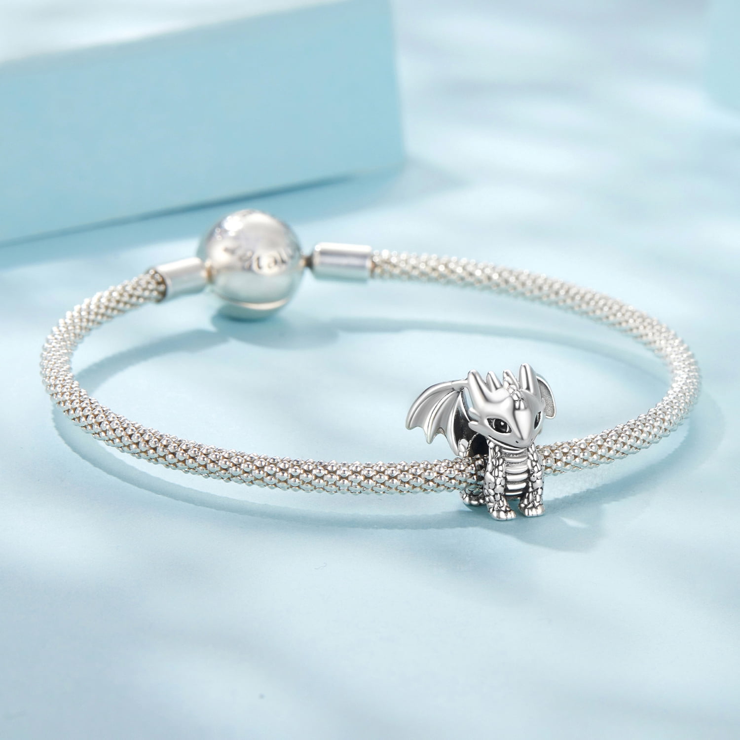 Flying Dragon Charm 925 Sterling Silver Charm,Charm for Bracelets , Perfect Gift for Women