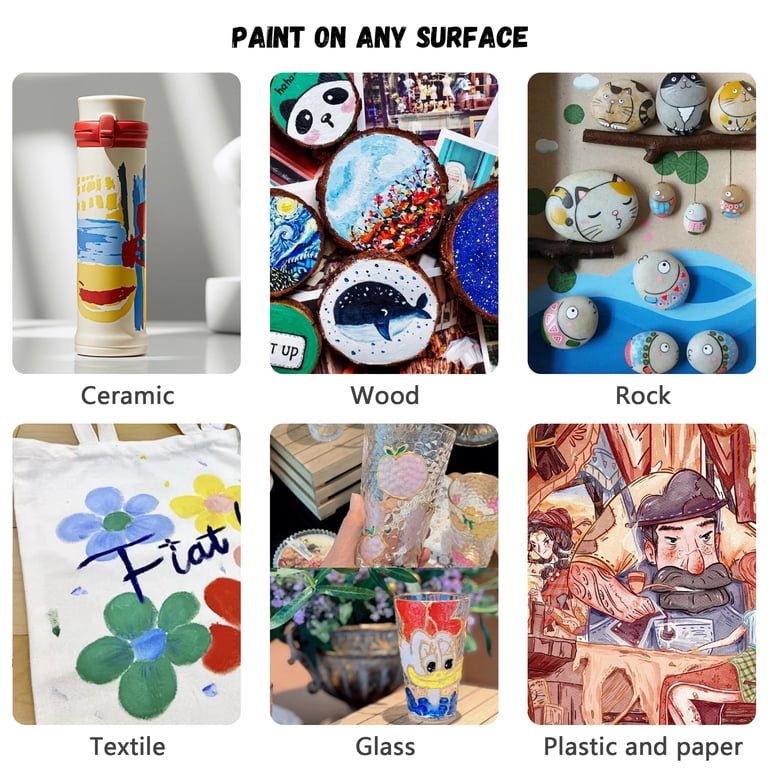 ASOVNXF 24 Colors Dual Tip Acrylic Paint Markers photo 3
