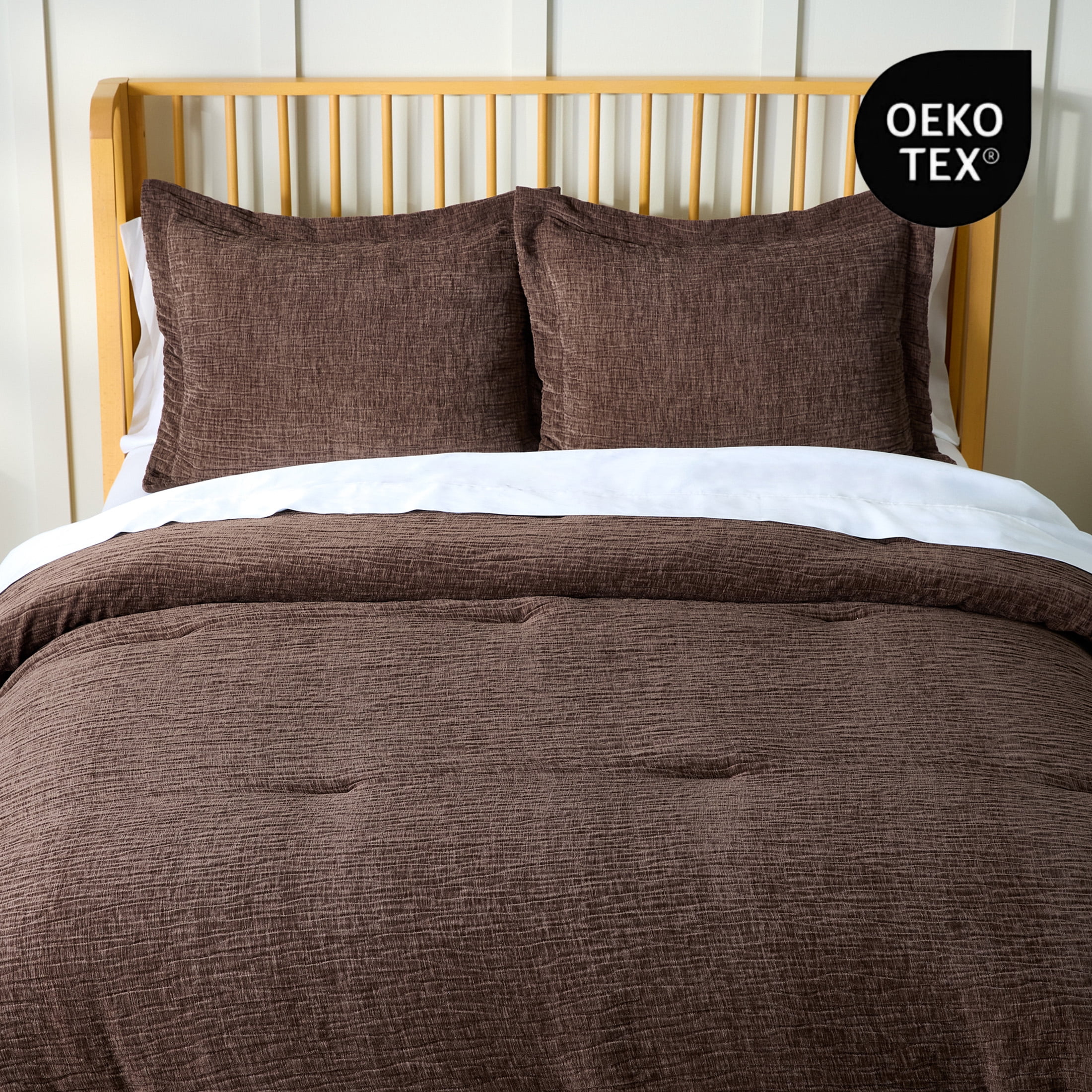 Better Homes & Gardens 3-Piece Brown Basket Rippled Chenille Comforter Set, King