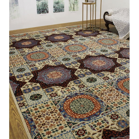 Aria Irwin Ivory/Blue Rug, 9'0" x 12'2"