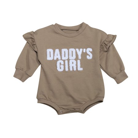 

Girl Outfits Long Sleeve Crewneck Letter Embroidery Sweatshirt Oversized Ruffle Onesie Bodysuit Fall Boy Outfits