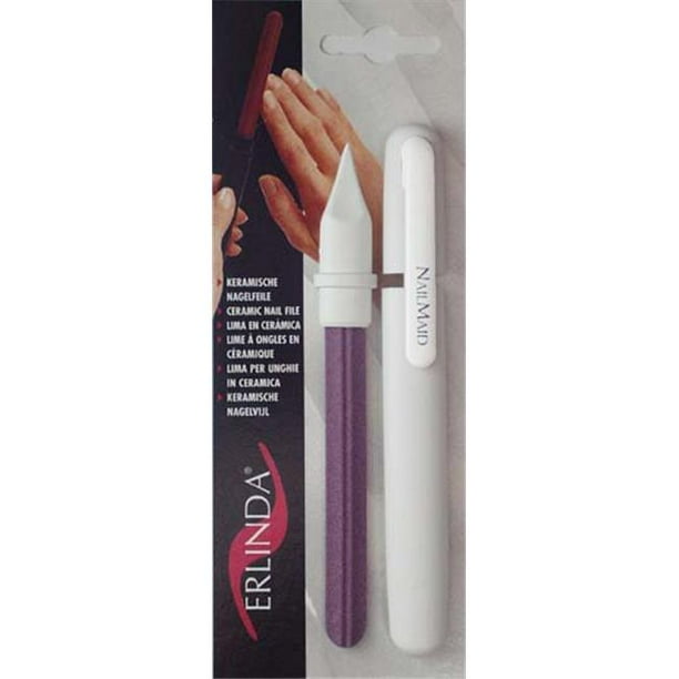 Budd Leather 06500997 NailMaid White Line Ceramic Nail File with White