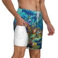 thumbnail image 3 of Gaeub Sea World Mens Swim Trunks Stretch Beach Shorts Quick Dry for Men Swim Shorts Swimwear with Pockets- Small, 3 of 9