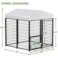 thumbnail image 7 of Large Dog Kennel Outdoor with Water-Resistant Roof Heavy Duty Outside Dog Kennel Pet Pens Dogs Run Enclosure with Rotating Feeder and Secure Lock (4'L x 4'W x 4.4'H), 7 of 7