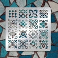 thumbnail image 3 of 6.14x6.14 inch Stainless Steel Stencils Kit Tile Pattern Metal Journal Stencil, 3 of 9