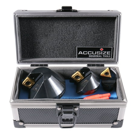 

Accusize Industrial Tools 1/4 1/2 and 1-1/4 82 Degree Indexable Carbide Countersinks 0046-0982