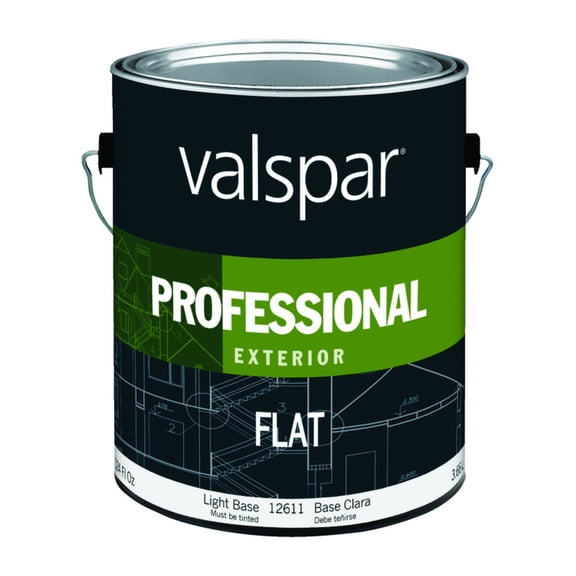 1 gal Valspar 12611 Light Base Professional Exterior Latex Paint, Flat