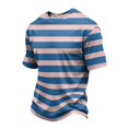 thumbnail image 2 of Mfakffe Men T Shirts Crewneck Striped T-Shirt Soft Elastic Tees Summer Beach Casual Tops, 2 of 5