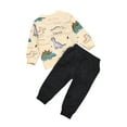 thumbnail image 6 of Qiylii Baby Boys Outfits,Long Sleeve Dinosaur Top+Elastic Waist Ribbed Trousers, 6 of 8