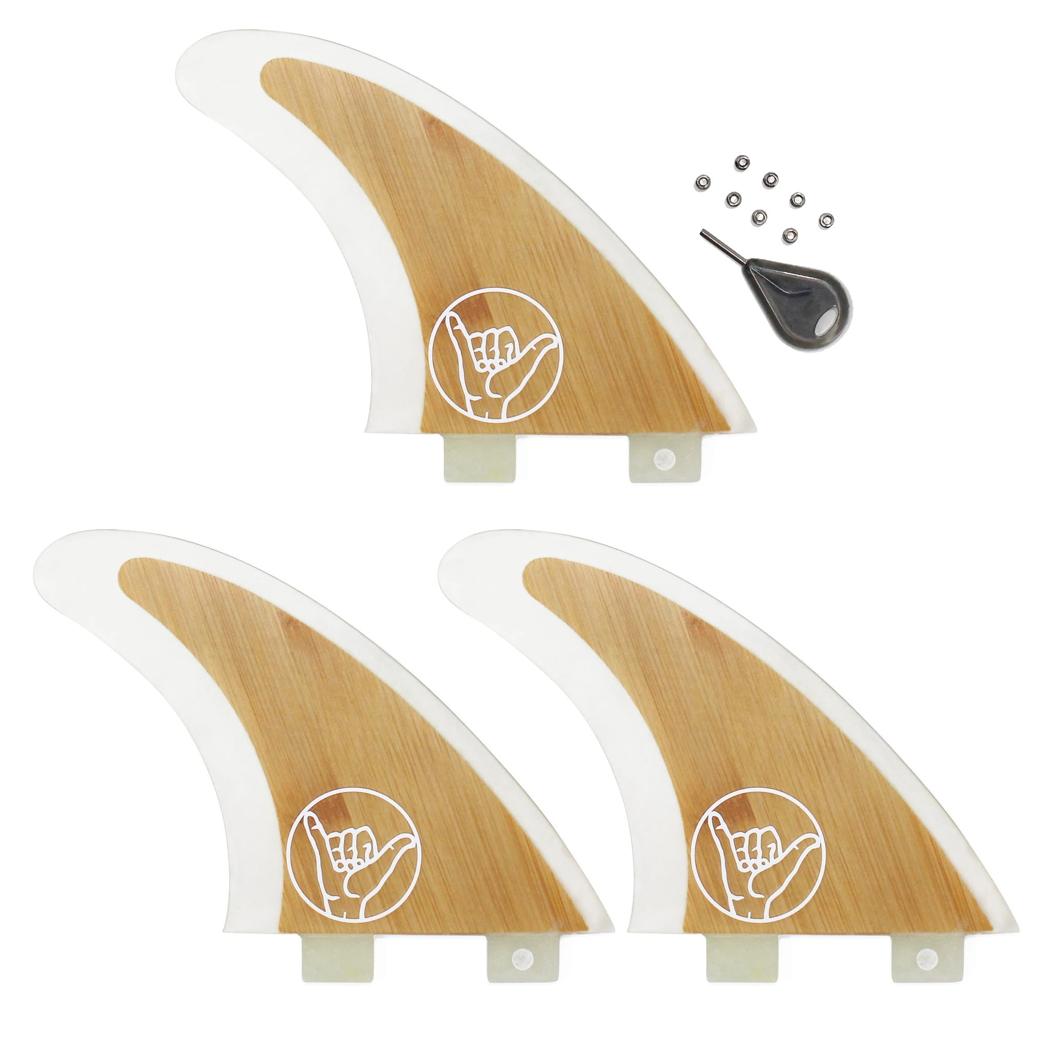 DORSAL Surfboard Fins Bamboo Hexcore Thruster Set 3 Honeycomb FUT Base