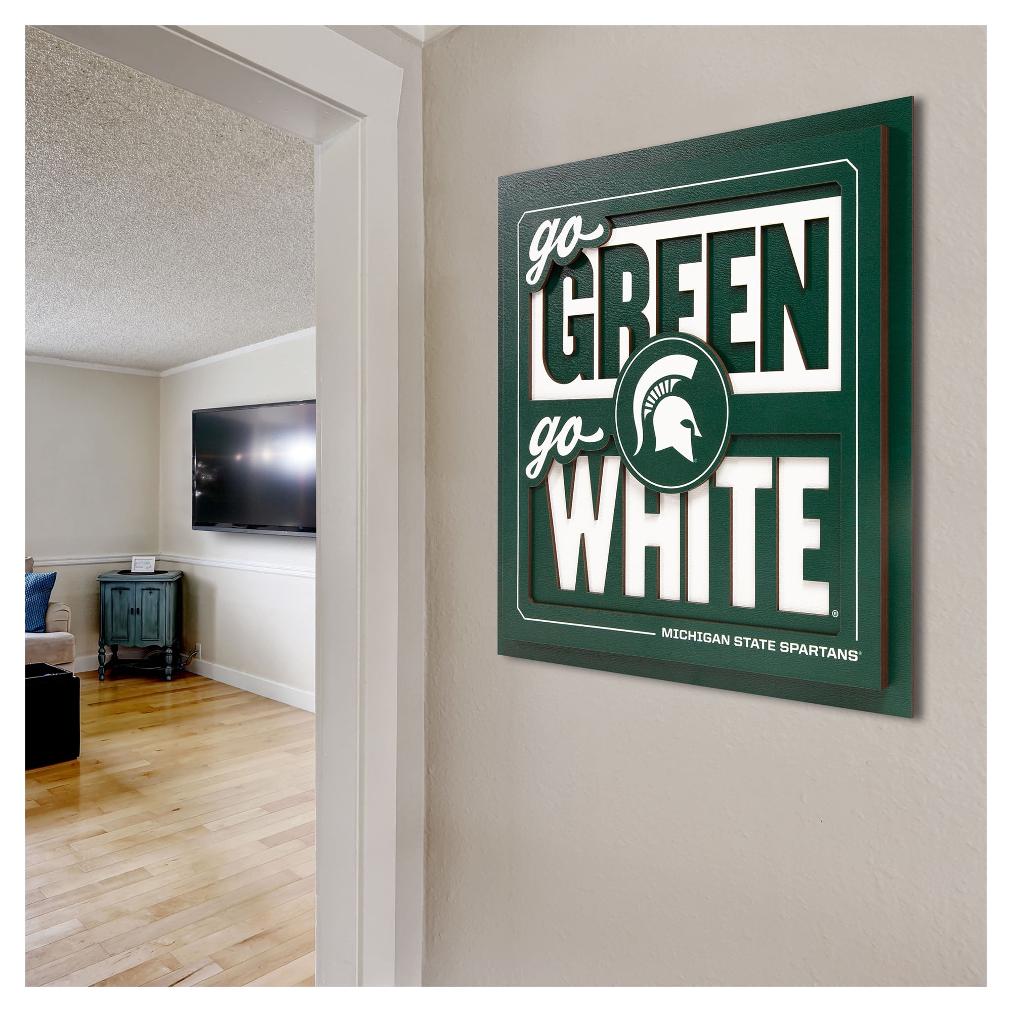 IDNA Michigan State Spartans 12" x 12" Slogan Series 3D Wall Art