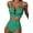 Green Plaid, variant on Women'S 2 Piece High Waisted U Wire Bikini Set Floral Print Crisscross Back Bathing Swimsuit Orange M