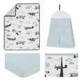 thumbnail image 2 of Sweet Jojo Designs Airplane Green and Blue Boy 4 Piece Crib Bedding Set, 2 of 6