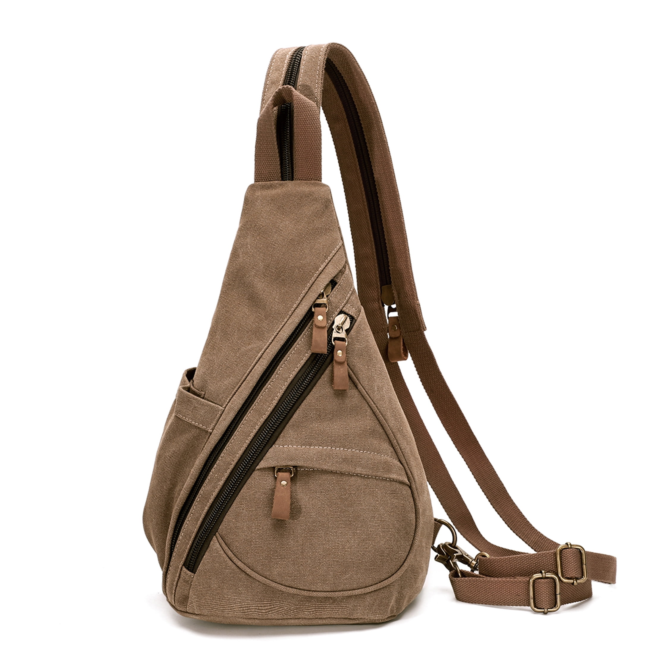 KL928 Canvas Sling Bag Small Crossbody Backpack Casual Daypack Rucksack