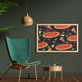 thumbnail image 2 of Italy Wall Art with Frame, Image of Vegetable Pizzas with Basil Leaves Tomatoes and Mushrooms, Printed Fabric Poster for Bathroom Living Room, 35" x 23", Dark Blue Grey and Multicolor, by Ambesonne, 2 of 2