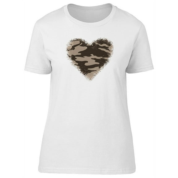Camouflage Heart Graffiti T-Shirt Women -Image by Shutterstock, Female x-Large