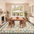 thumbnail image 2 of Washable Area Rugs for Living Room, Curtilage 8'x10' Non-Slip Boho Floral Indoor Rugs, Soft Low Pile Stain Resistant Carpet for Bedroom, Office, 2 of 11
