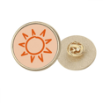 thumbnail image 1 of Sol Sol mano pintura naranja Broche de oro metálico circular, 1 of 3