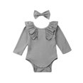 thumbnail image 1 of Barboteuse Florale pour Bébé Fille + Bandeau Tenue d'Hiver, 1 of 5