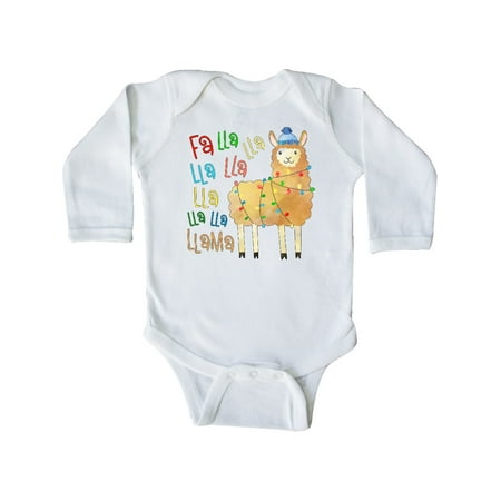 

Inktastic Cute Christmas Fa Lla Llama Gift Baby Boy or Baby Girl Long Sleeve Bodysuit