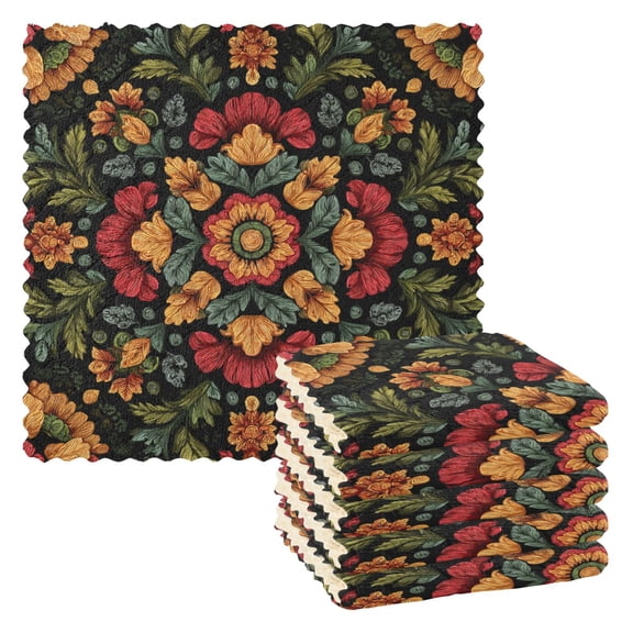 6 Pieces of Kitchen Towels 11x11Inch Kitchen Dish Cloths Kitchen Dish Towels Reuseable Cleaning Cloths Beautiful Pattern