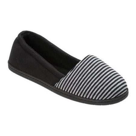 Dearfoams Womens Katie Mini Stripe A-Line slippers