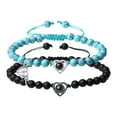 thumbnail image 6 of Eosunjian 2Pcs/Set His Her Matching Bracelets Projection 100 Languages I Love You Couple Bracelets Heart Pairing Adjustable Beads Bracelets Jewelry Gift Style A, 6 of 13