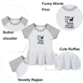 thumbnail image 2 of Pack of 2, Pack My Diapers I'm Going Hunting & I Try to Be Good Take After My Daddy Funny Dresses, Newborn Baby Skirts, Infant Princess Dress, Toddler Frocks (Gray Raglan Dresses, 6-12 Months), 2 of 5