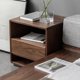 thumbnail image 4 of Mesita de noche nórdica de nogal negro, madera maciza, moderna, sencilla, para el hogar, almacenamiento de cama y desayuno, mesita de noche para dormitorio y apartamento pequeño, 4 of 4