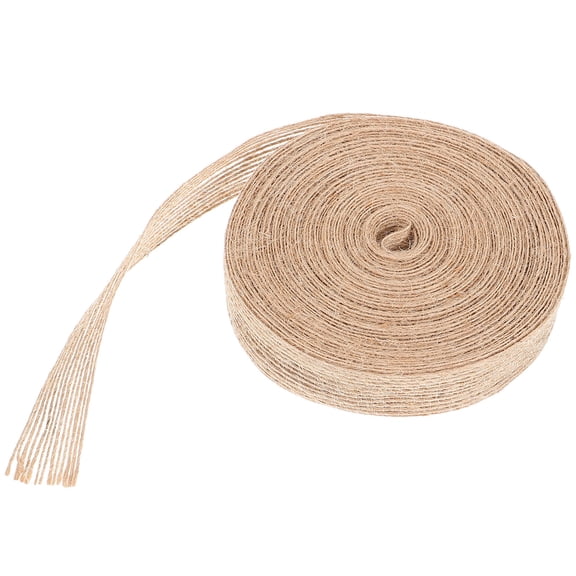 Milisten Natural Burlap Jute Ribbon Roll, Beige Handmade Cloth Ribbon for Wedding Decorations and Craft Supplies