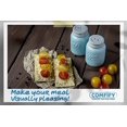 thumbnail image 3 of Beautiful decorative Mason's salt and pepper pot, suitable for old-fashioned, rustic, Eau Exquise blue solid ceramic - 3.5 OZ cap., 3 of 4
