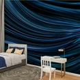 thumbnail image 2 of Peel and Stick Wallpaper Waterproof Navy Wave Abstract Sea Deep Dark Blue Teal Black Ombre Light Wall Mural Decor Self Adhesive and Removable 100in x 144in, 2 of 8