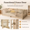 thumbnail image 4 of Miniyam Wooden Twin Size Floor Bed for Kids with Door, High Safety Fence, Natural, 4 of 7