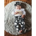 thumbnail image 3 of Newborn Infant Baby Girl 4PCS Clothes Romper Pants Set Floral Autumn Outfits Cute Baby Clothes Girl 6-9 Months, 3 of 6